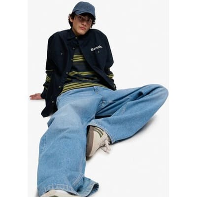 Superdry Bench Mechanic Korte Mouw Boxy Overhemd Blauw Grootte: S