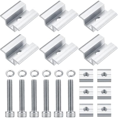 Solar panel clamps set van 6 - center clamp en montagebeugel - voor modulehoogte 25-50 mm - eenvoudige installatie - ShopVlot