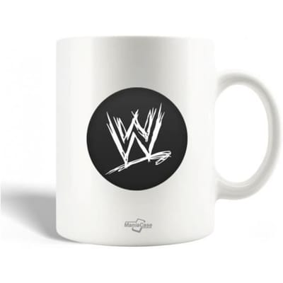 Mug en Céramique La World Wrestling Entertainment WWE Logo Blanc Fond Noir