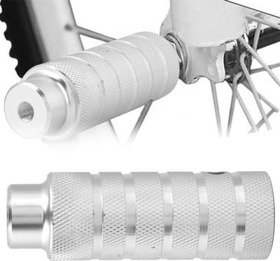 Fietsachtersteunen - Voetsteunen Fiets - Extra Ondersteuning - Duurzaam Metaal - 110 mm lengte - Zilver