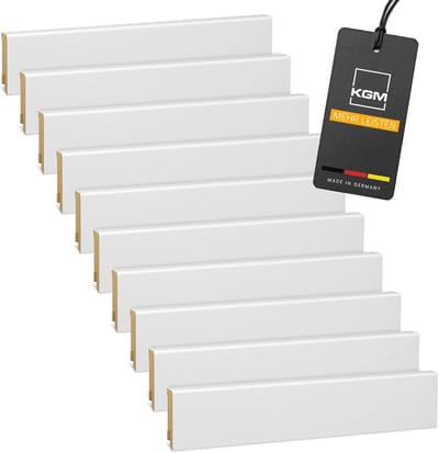 Moderne witte MDF vloerplint 2400x16x58 mm – 10 stuks
