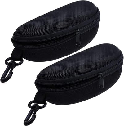 Zwarte Hard Case voor Zonnebrillen en Brillen - Set van 2, Draagbare Bescherming en Opbergruimte