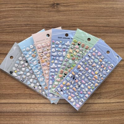 3D Japanse Cartoon Dier Stickers 6 STuks Kinderen DIY Knutsel Decoratie BulingBulingStickers Winkel