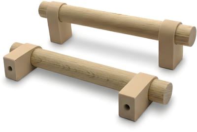 Home 3D ® - Handgrepen Beige - 2 Stuks - 96mm – Beukenhout – Gemaakt in Nederland – Inclusief Schroeven - Voor Keuken, Kast en Meubel