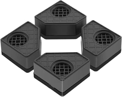 Verhogingskussens Wasmachine - Antislip Matten - Apparaten Stabiliseren - Trillingsdempend Ontwerp - 4.5 cm Hoog - Zwart