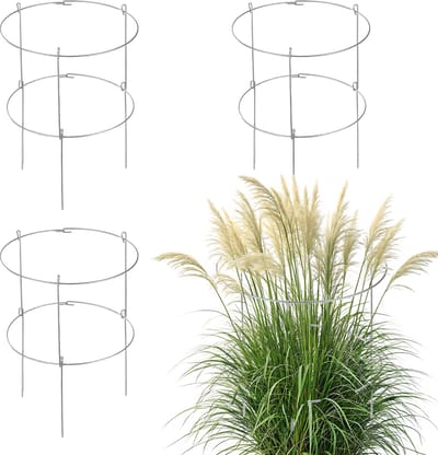 KADAX Tuinsteun van gepoedercoat staal, plantenhouder, bloemensteun, plantensteun, klimhulp voor planten, tuin, balkon, plantenhouder (set x 3: hoogte: 60,5 cm)