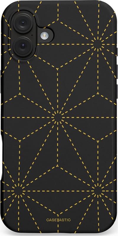Casetastic hoesje geschikt voor Apple iPhone 16 Plus - MagSafe - Dubbellaagse bescherming - Vouwlijn - Fashion Case - Zwart