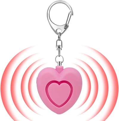 Persoonlijk Alarm Hartvormig - Veiligheidsalarm Sleutelhanger - Persoonlijke Bescherming - 125dB Waarschuwingssignaal - 4.7x4x2.4cm - Roze