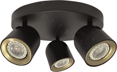 Solare Opbouwspot 3-lichts rond zwart - Modern - Freelight