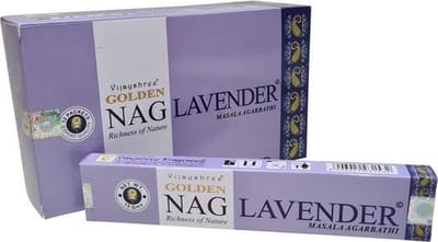 Golden Nag Lavender wierook 15 grams - doos van 12 st.