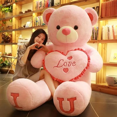 100cm Groot Formaat Pluche Speelgoed Teddybeer Reusachtig Roze Zacht Knuffeldier Kussen Poppen Vriendin Kinderen Vrouw Kerst Valentijnsdag 80cm brown