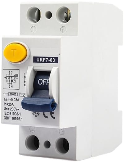 Lekstroomonderbreker RCBO - Aardlekschakelaar MCB - Elektrische Veiligheid - 10KA Nominale Kortsluiting - 16 A 300 mA - Grijs