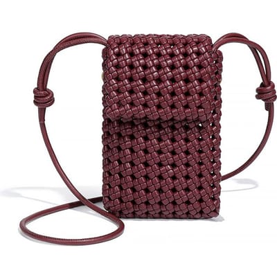Modieuze Geweven Telefoontas, Lichtgewicht en Veelzijdig, Uitgeholde Schoudertasje, Veelzijdige Crossbody Dames Tas black