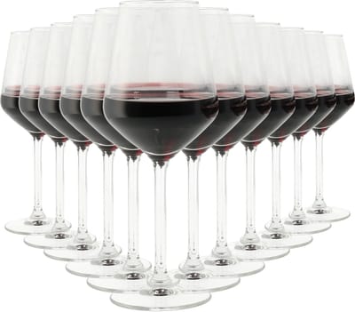 Wijnglazen witte wijn - 12 stuks - Witte wijnglazen set - 37cl Helder glas - Glazenset voor diner - Wijn glazen