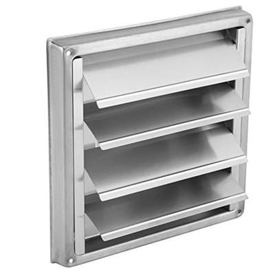 Allecto - Roestvrijstalen ventilatierooster - Weerbestendig - Ø 100 mm - Uitlaatventiel - Antidraft - Geschikt voor woning en industrie - Zilver