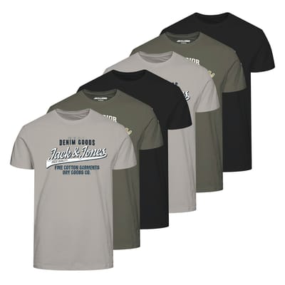Jack&Jones T-shirt JJETHAN TEE CREW NECK 3PK Set van 6