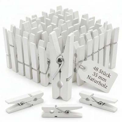 Dailygoods- Wasknijpers Mini - Houten Wasknijpers - Knutselen - Fotoklemmen - Cadeauzakjes - 50 Stuks - Natuurlijk Hout - Mini-clips