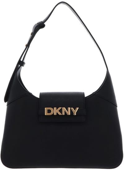 DKNY Leren schoudertas Avril Shoulder Bag Blk / Gold zwart