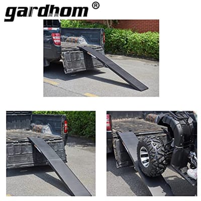 Antislip Laadbrug 206x30.5 cm voor ATV en Motorfietsen - 340 KG Laadvermogen, Draagbare en Opvouwbare Aluminium Laadbrug met Rubber Vingers