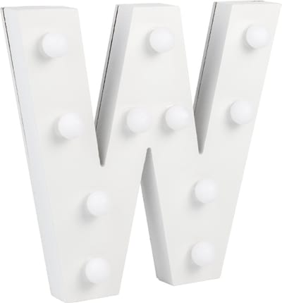 Verlichting | LED Letter | Letter W | Afmeting: 16x11cm