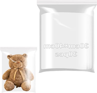30 Stuks Herbruikbare Plastic Zakjes met Druksluiting - Transparante Opbergzakken voor Keuken, Kleding, Sieraden en Kantoororganisatie