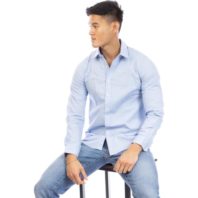 Peter Werth Heren Regular Shirt Met Lange Mouwen (Lichtblauw)