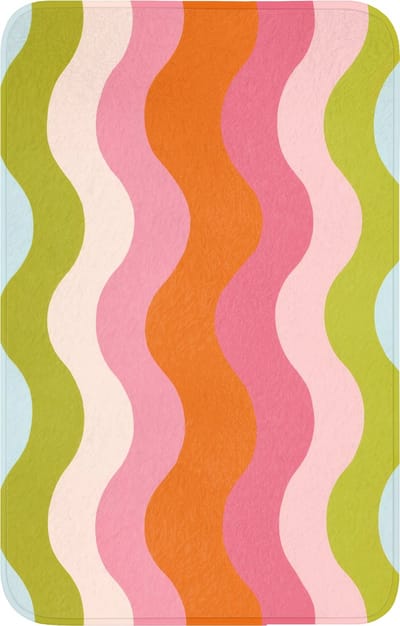 WC mat 50x80 cm - Antislip - Banen - Golven - Kleurrijk - Verticaal - Toiletmat - Vloermat - Douchemat - Toilet tapijt - Toiletmatten