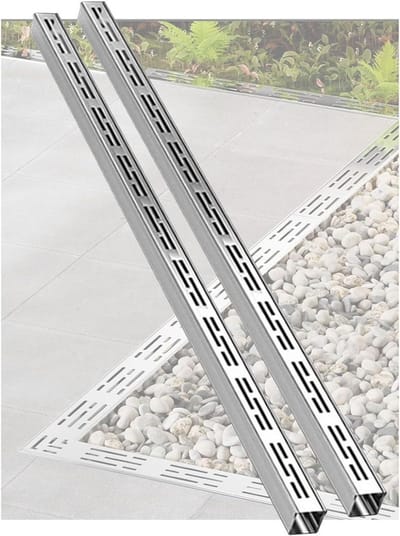 Afvoergoot RVS - Drainagesysteem Buiten - Water Afvoeren - Hoge Belastbaarheid - 2 stuks 100cm - Zilver