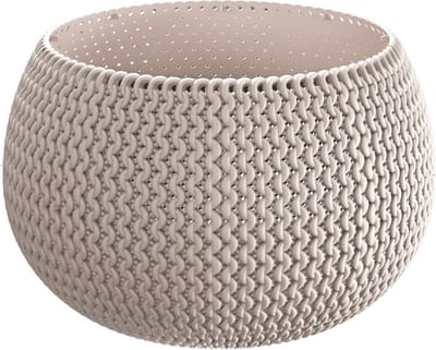 Prosperplast Kunststof bloempot/plantenpot Splofy - taupe D19 x H20 cm - 4 liter - rond - buiten/tuin potten