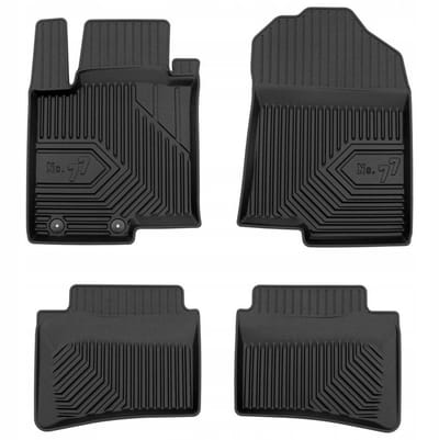 Frogum No.77 Luxe Rubberen Automatten Set - Geschikt voor HYUNDAI BAYON (2021-heden) - 4-delig - Perfecte Pasvorm - Geurloos TPE - 4 cm Hoge Rand - Zwart