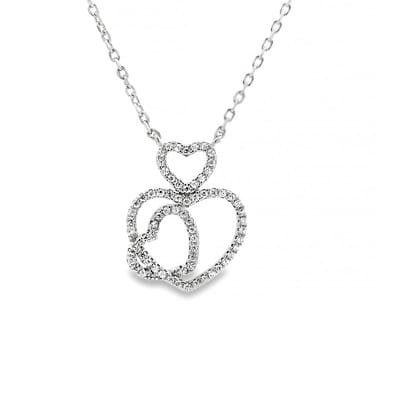 Juwelier Zwartevalk - Zilveren (gerhodineerd) ketting met hartjes - 25.225