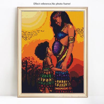 Diamant broderie plein affichage dame diamant peinture bébé diamant mosaïque photo 20X30 orange