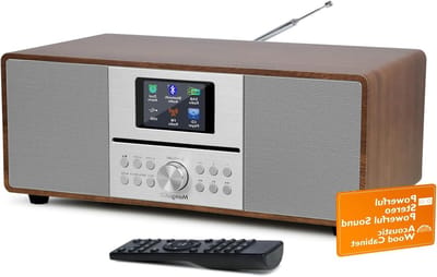 Stereo Systeem - Muzieksysteem Radio CD - Thuis Luisteren - 100W Stereo Geluid - 35x14x21cm - Walnoot