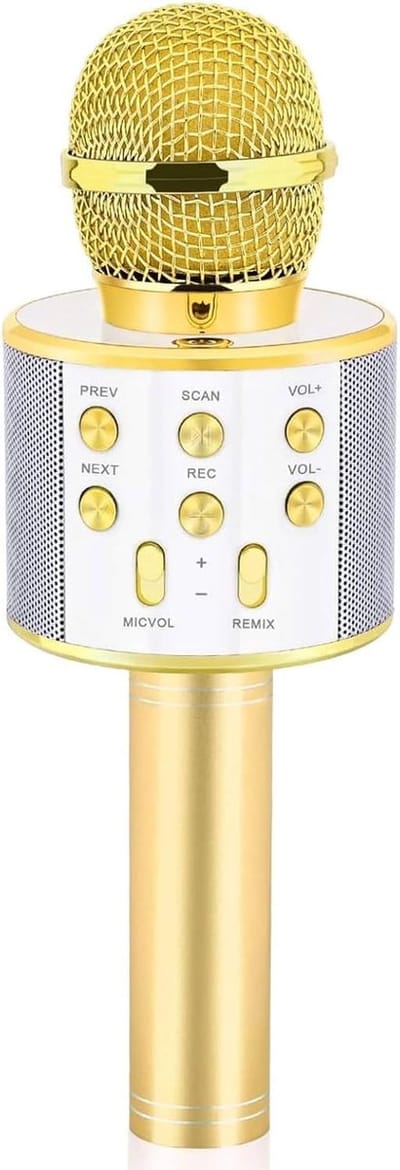 Karaoke Microfoon - Kinder Microfoon Speelgoed - Muziek Maken Zingen - Draagbaar Geluid - 25 x 8 cm - Diverse Kleuren
