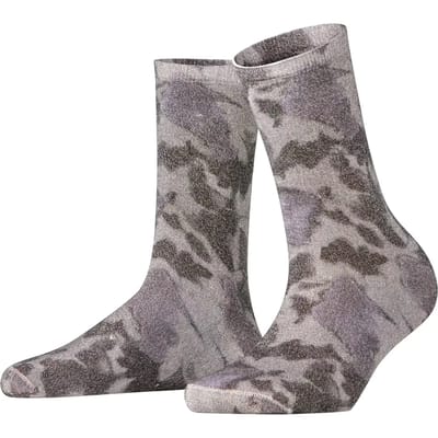 FALKE Surreal Mist gedessineerd katoen sokken dames grijs - maat 35-38