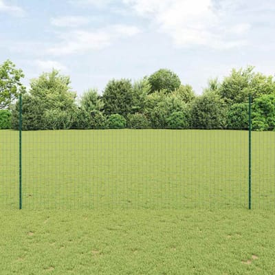 vidaXL - Euro-hek - met - palen - 10 - x - 1,6 - m - PVC-Coated - Staal - Groen - Mesh