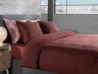 Heckettlane Dekbedovertrek Franela - Flanel - 140x200-220 cm - Eenpersoons - Bruin