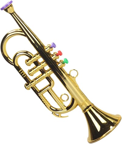Speelgoedtrompet - Muziekinstrument Kinderen - Muziek Ontdekken - Veilig ABS Materiaal - 50 cm Lengte - Goud
