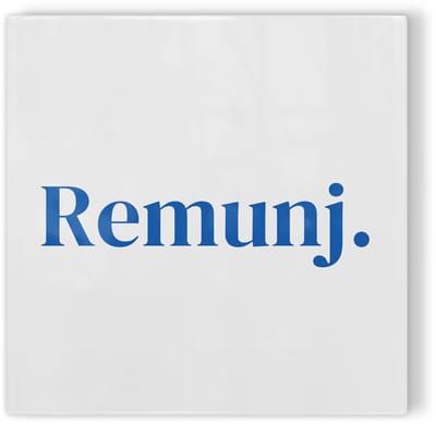 Tegeltje Roermond Remunj. - wit blauw - tegeltje Roermond - tegeltje met tekst