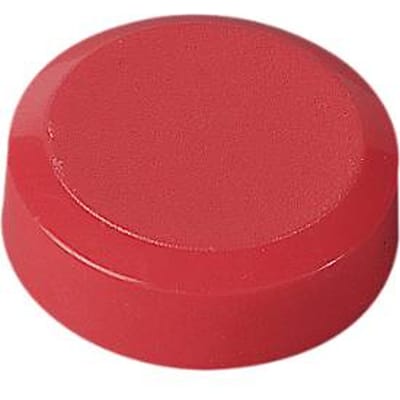 MAUL ronde magneten, kunststof & metaal, fijne structuur, kleefkracht 300 g, ø 20 x 7,5 mm, rood, 20 st.