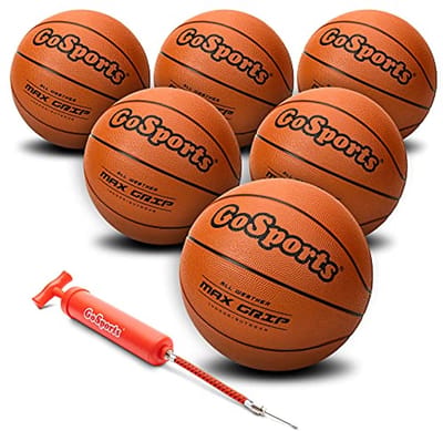 Rubberen Basketbal Set voor Binnen en Buiten - 6-Pack met Pomp en Draagtas