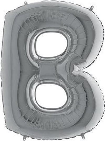 Folieballon letter B zilver (100cm)