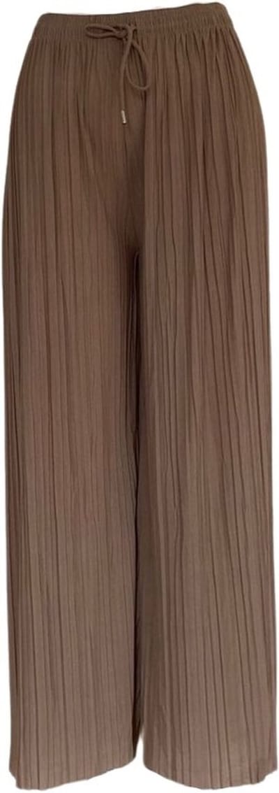 Hoogwaardige Dames Flare Broek / Pants | Flared Pantalon | Beige - Maat M