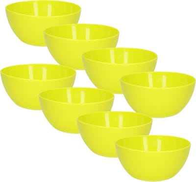 Plasticforte Schaaltjes - 8x - kunststof - kommetjes - dessert/ontbijt - D14 x H6 cm - groen