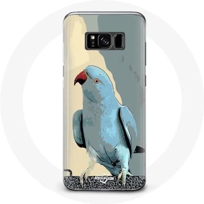 Coque - Samsung - Galaxy S8 - Souple - Perruches perroquets - Bleu bleu