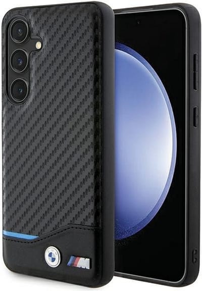 BMW M Blue Line Carbon Back Case - Geschikt voor Samsung Galaxy A55 (A556) - Zwart