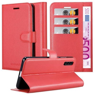 Cadorabo Hoesje geschikt voor Samsung Galaxy A90 5G in KARMIJN ROOD - Beschermhoes met magnetische sluiting, standfunctie en kaartvakje Book Case Cover Etui