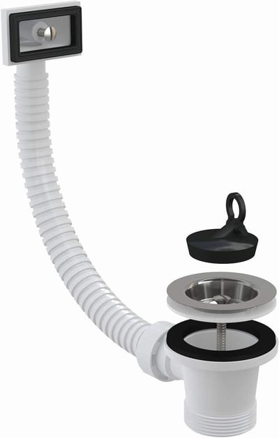 Afvoerplug - Keukenkraan - Snel afvoeren - Inclusief RVS rooster - 50 mm aansluiting - Wit