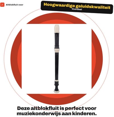 Dailygoods- Altblokfluit 8-gaats - Hoogwaardig - Duurzaam - Muziekonderwijs - Kinderen - Uitstekend effect - Blokfluit