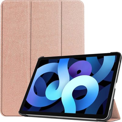 Hoesje - Geschikt voor Apple iPad Air 4 (2020) - 10.9 inch - 4e Generatie - Dun & Stevig - Hardcover Book Case - Trifold Bookcase Hoes - Hard Cover - Tablethoes - Rosé goud